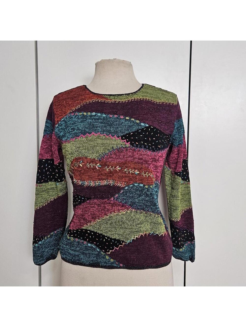 vintage fairy & whimsigoth dreamy Sigrid Olsen sweater, silk blend, Sz M